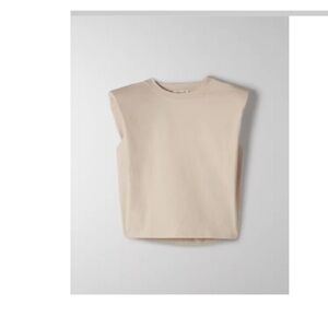 Aritzia- Babaton- SHOULDER PAD T-SHIRT- Mullein